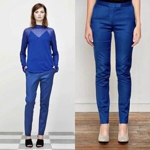T ALEXANDER WANG Stretch Sateen Twill Tapered Pants in Indigo Blue